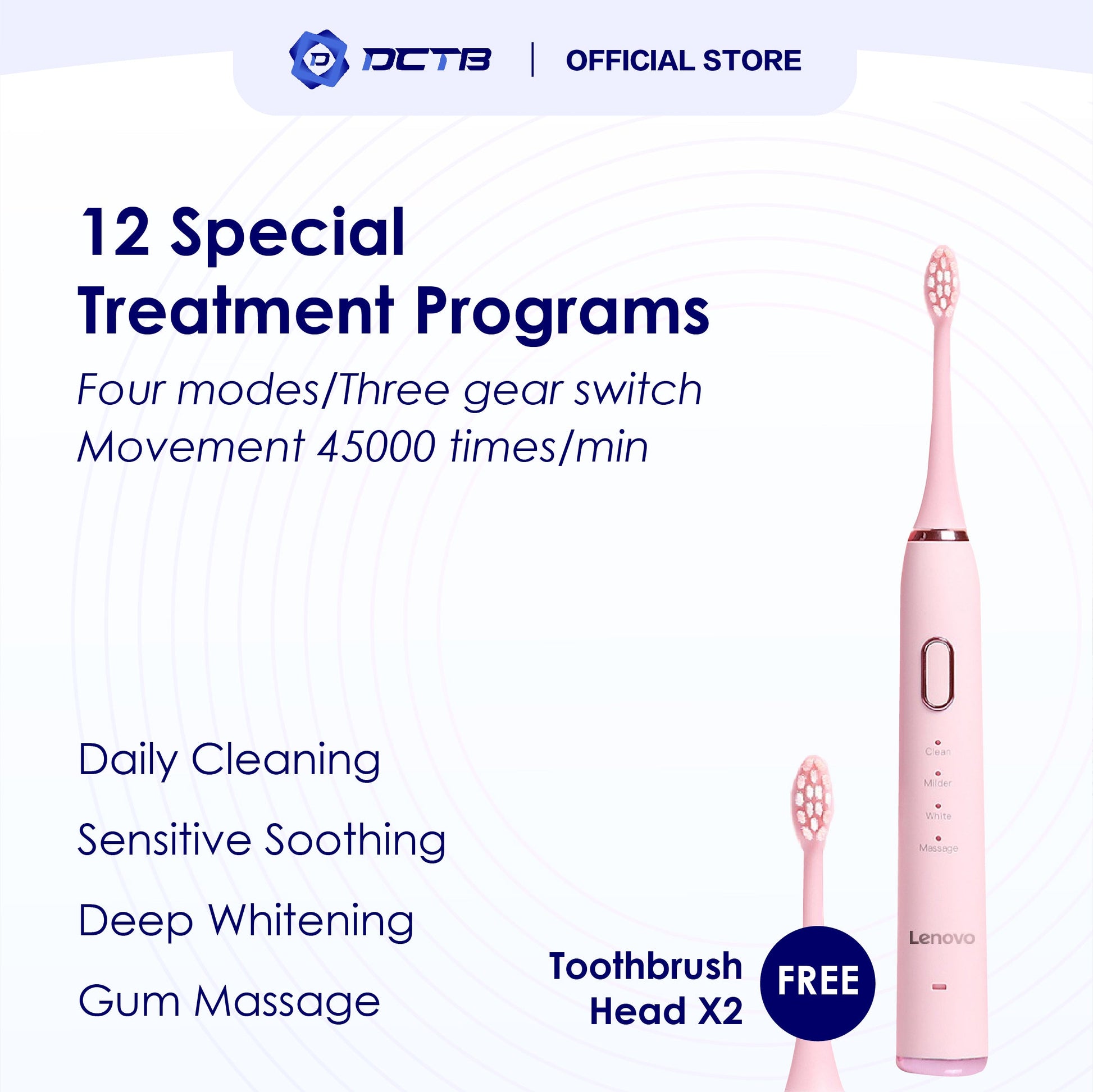 Lenovo Electric Sonic Cleaning Toothbrush - DCTB