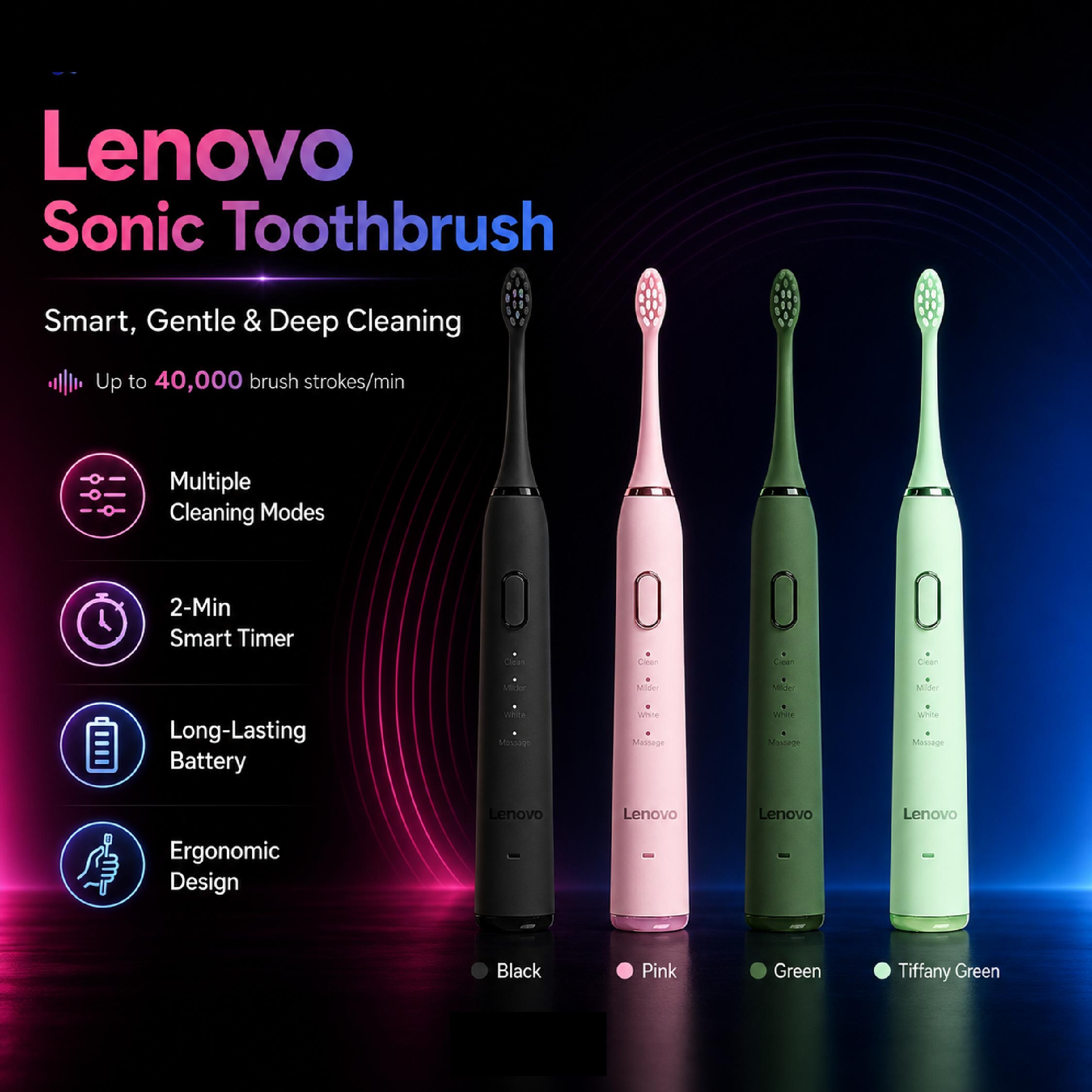 Lenovo Electric Sonic Cleaning Toothbrush