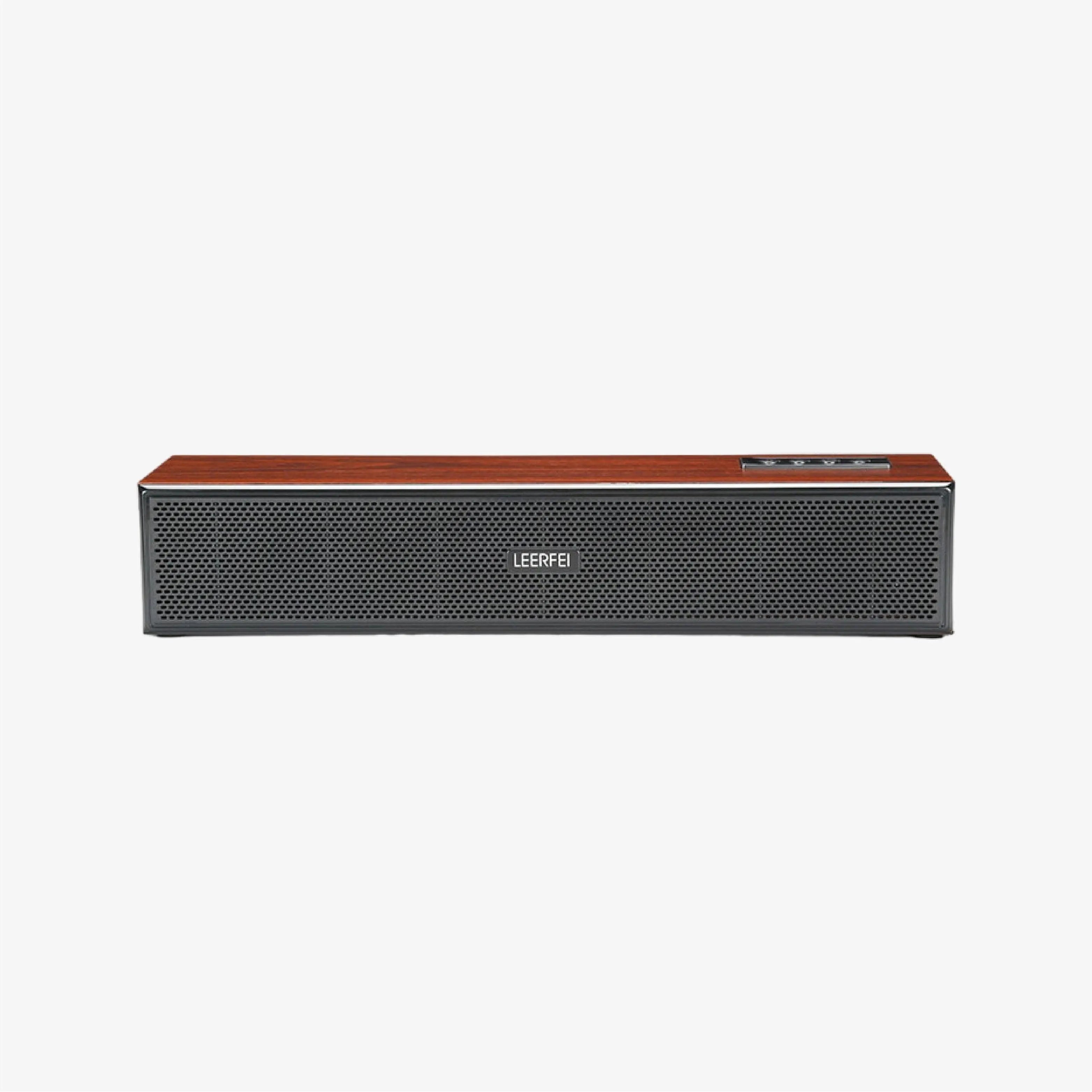 Leerfei E-350MC Wooden Bluetooth Soundbar - DCTB