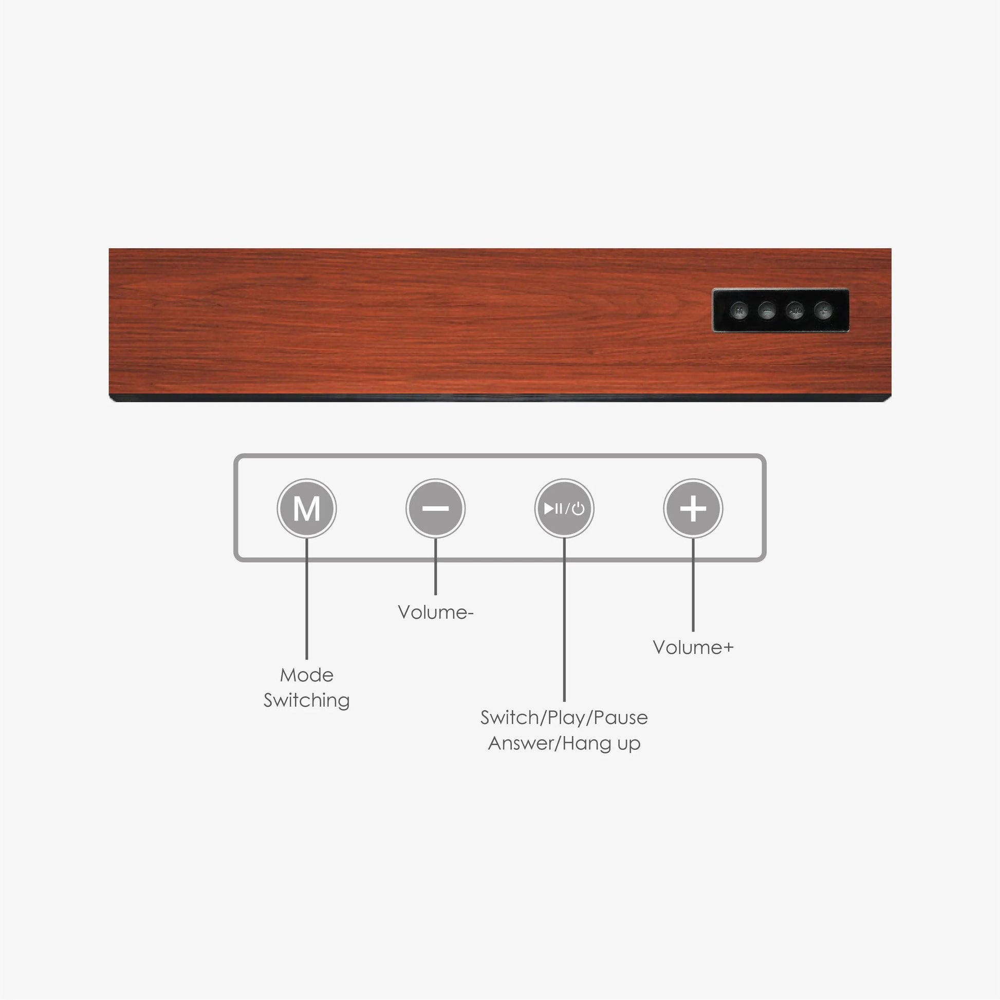 Leerfei E-350MC Wooden Bluetooth Soundbar - DCTB